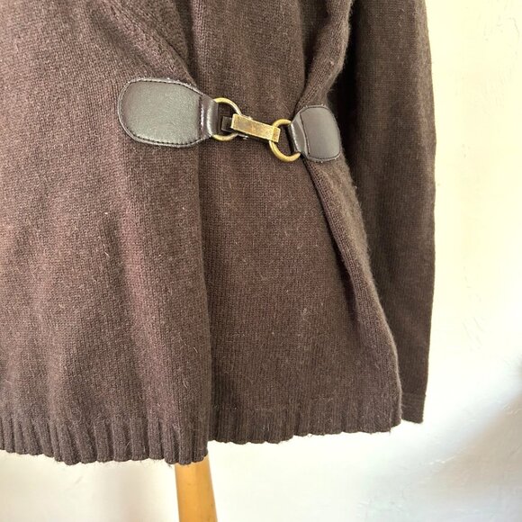 Gerard Darel Women's Size 4 Shawl Collar Cardigan Sweater Brown Wool - Picture 5 of 13